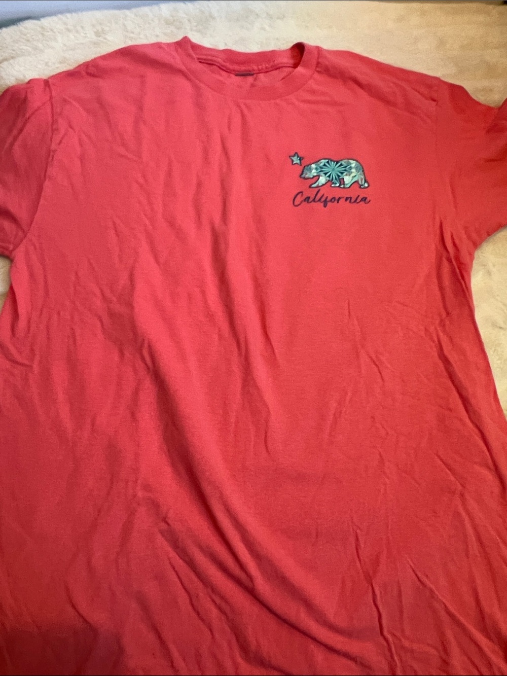 Coral California Bear Graphic Tee